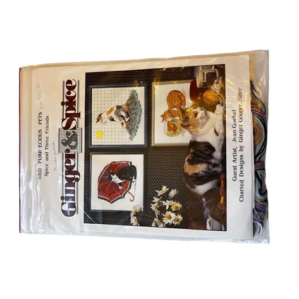 Ginger & spice cross stitch vintage purr- ecious pets